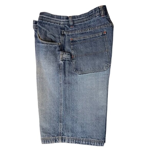 BROOKLYN EXPRESS 70 Denim Men's‎ Distressed Carpenter Shorts 36 Waist Pockets - Picture 5 of 12